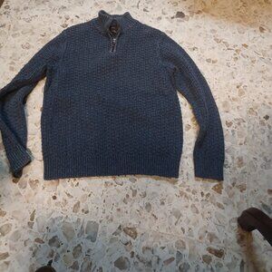 Tasso Elba Men's Heavy Pull-Over Knit Sweater Small Gray